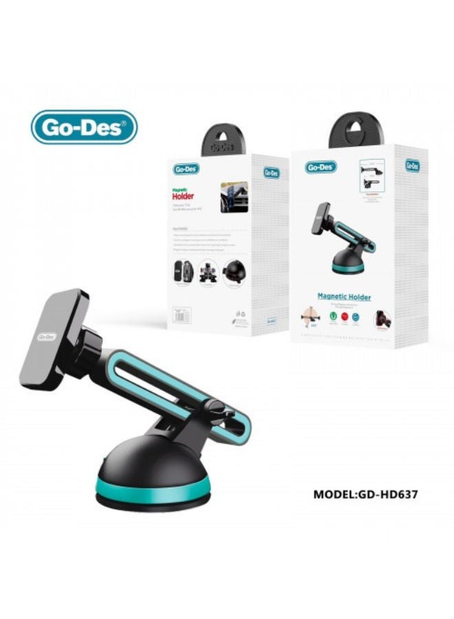 Go-Des GD-HD637 Magnetic Stand Car Phone Mount Holder Black - Image 3