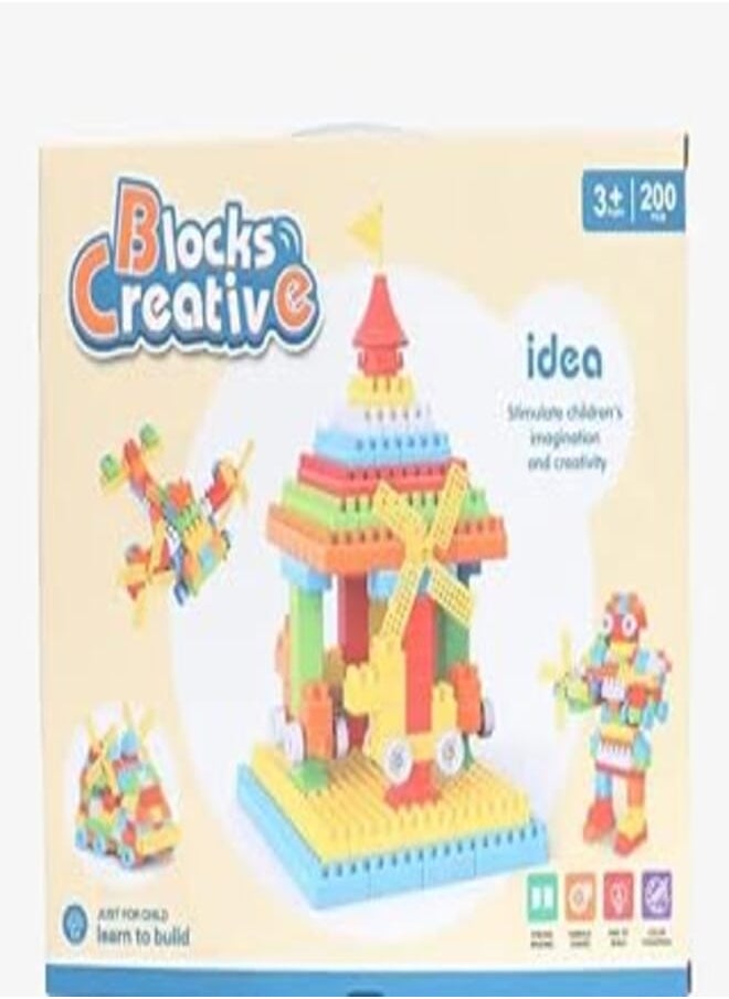Multicolor Blocks Creative 200 Pcs Toys Ages 3+ 