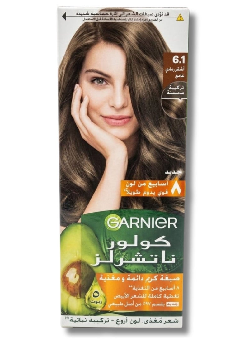 garnier Color Naturals Permanent Cream Hair Dye for Women, Dark Ash Blonde 6.1 - Image 1