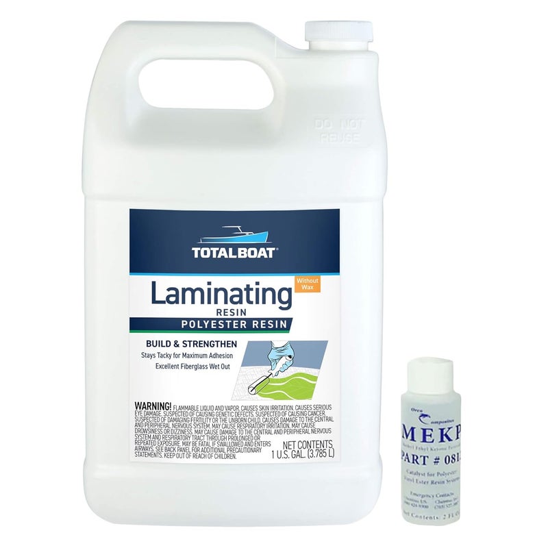 TotalBoat Polyester Laminating Resin - Marine Grade Fiberglass Resin and MEKP Catalyst for Layups and Repairs (Gallon) - Image 1