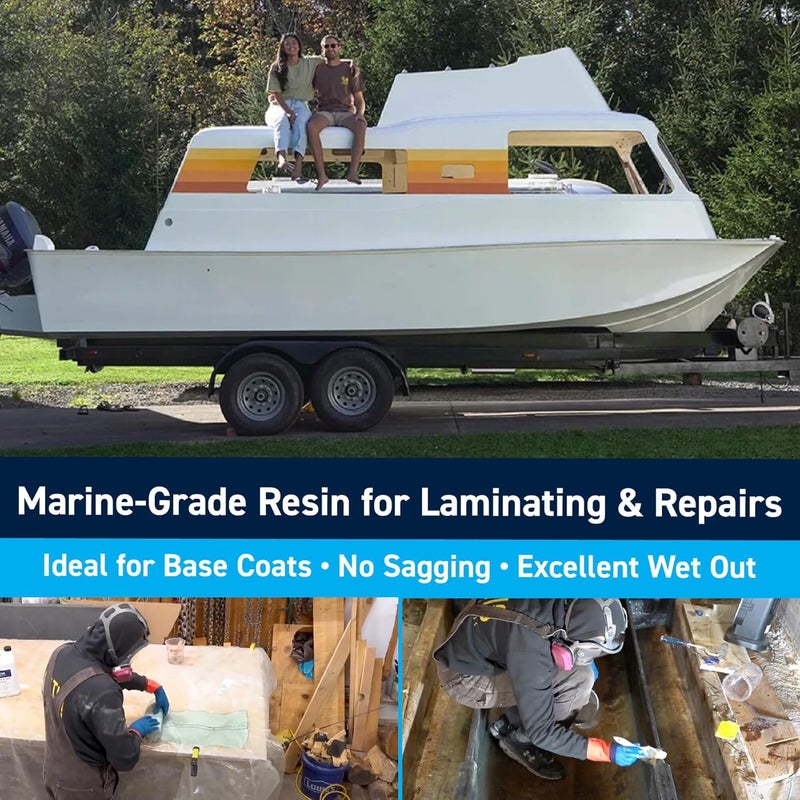 TotalBoat Polyester Laminating Resin - Marine Grade Fiberglass Resin and MEKP Catalyst for Layups and Repairs (Gallon) - Image 2