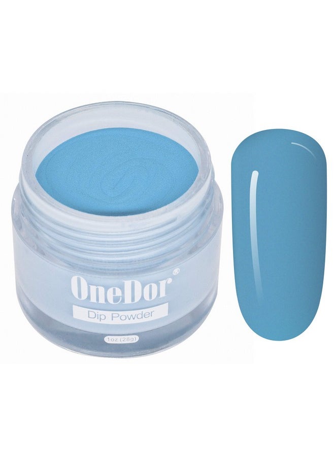 OneDor Nail Dip Dipping Powder Acrylic Color Pigment Powders Pro Collection System 1 Oz. (26 Pastel Blue)  - Image 1