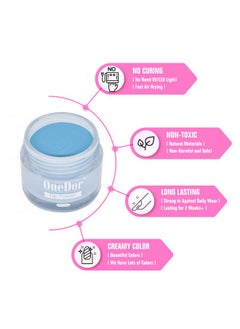 OneDor Nail Dip Dipping Powder Acrylic Color Pigment Powders Pro Collection System 1 Oz. (26 Pastel Blue)  - Image 5