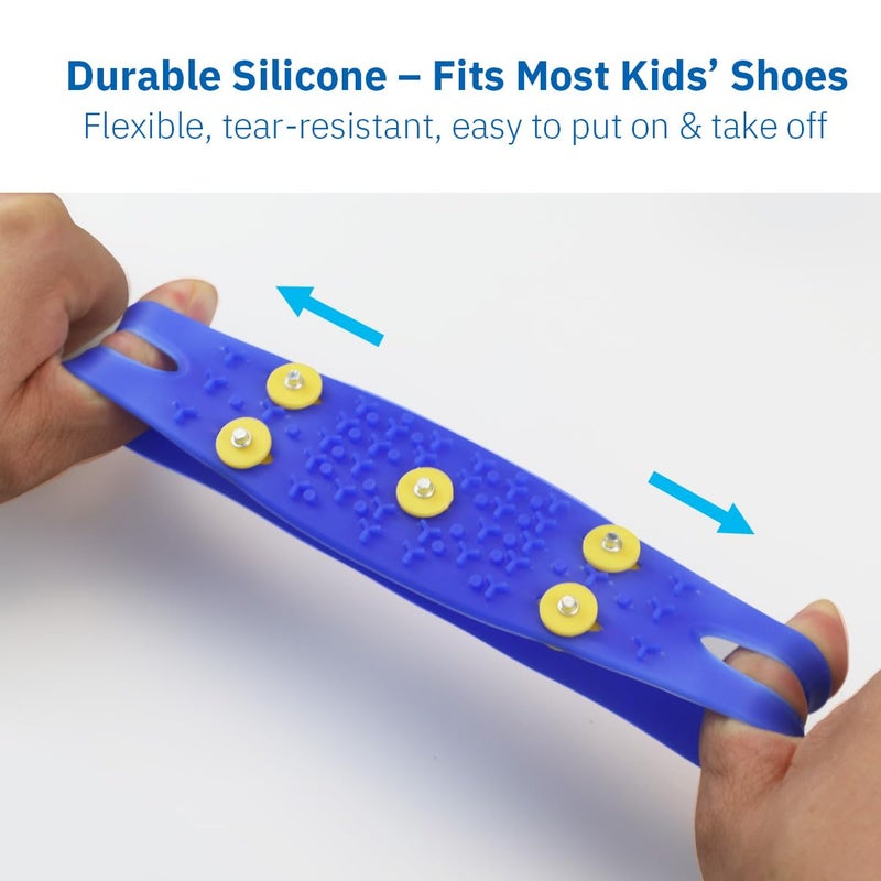 Giggleway Kids Ice Cleats for Shoes & Boots, Anti-Slip Snow Cleats with Extra 10 Stainless Steel Ice Spikes, Silicone Snow Grips for Kids, Youth & Toddlers Walking, Running & Outdoor Play - Image 3