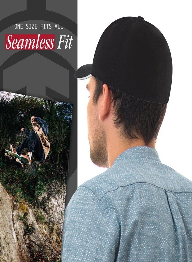 Element Baseball Hat, Adult Flex Fit Active Sport Cap with Curved Brim, Black, One Size - Image 4