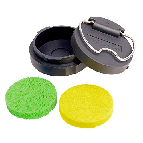 ENGINEER SS-05 Portable Soldering Iron Tip Cleaner, comes with 2 types of sponge, Watertight, airtight & heat resistant housing with an iron stand. Made in Japan… - Image 2