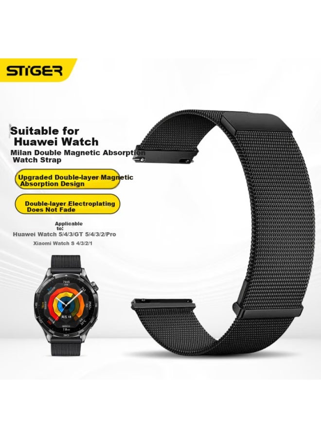 Stiger Magnetic Milanese Stainless Steel Watch Band For Huawei Watch 5/4/3/gt 5/4/3/2/pro 46mm - Image 1