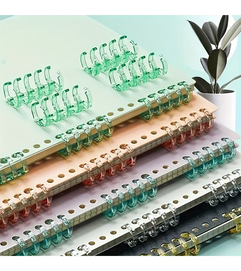 50 Purple Loose Leaf Binder Rings Removable Binding Clips For Paper - Image 1
