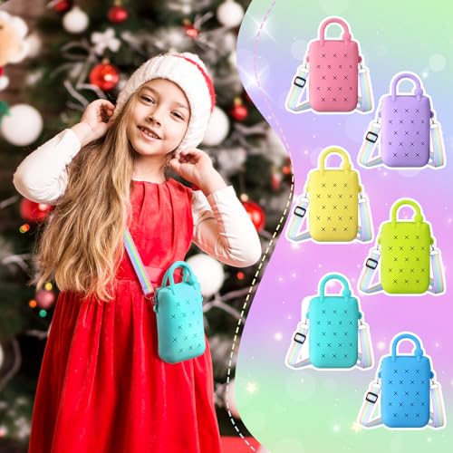 Bulyoou 6 Pcs Mini Silicone Beach Tote Bag with Drainage Hole Waterproof Sandproof Travel Birthday Gift Handbag for Pool Outdoor - Image 3