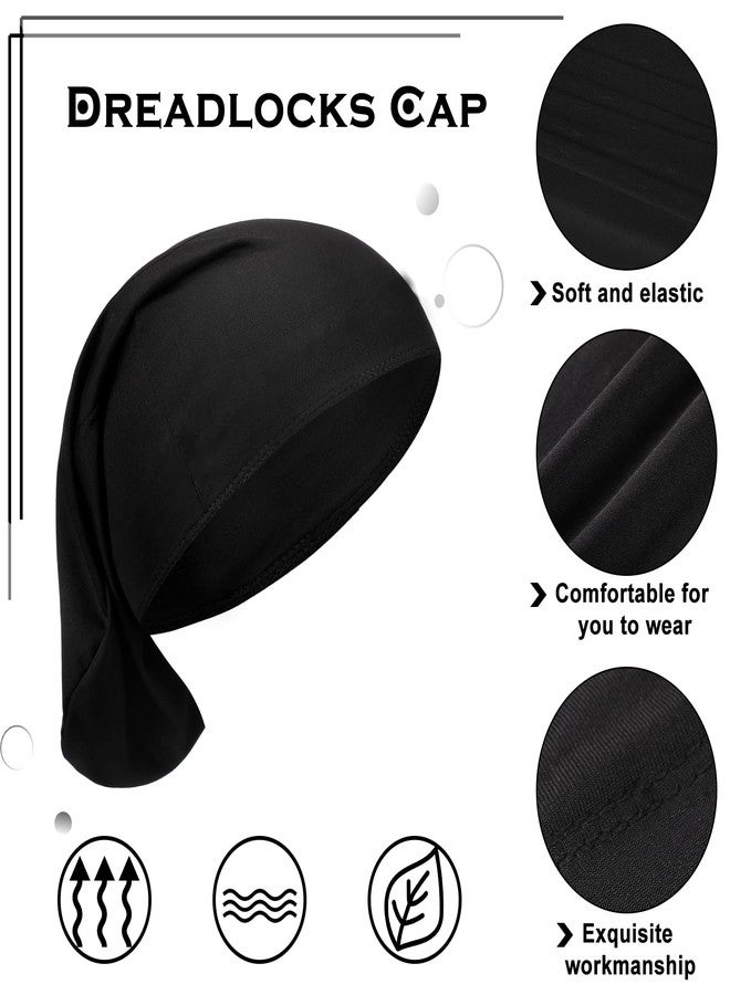 Tarpop 6 Pieces Dreadlock Cap Men Dread Caps Unisex Jumbo Long Hair Dreads Head Stocking Wrap Night Shower Sleeping Bonnet Accessories for Men Women Colorful - Image 3