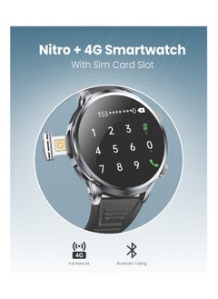Moxedo Moxedo Nitro+ 4G Smartwatch with Built-in SIM Card Slot 1.85” IPS Spherical Display Multi-Core Processor, Independent Calling, 100+ Watch Faces, GPS Navigation with Side Camera- Black  - Image 3