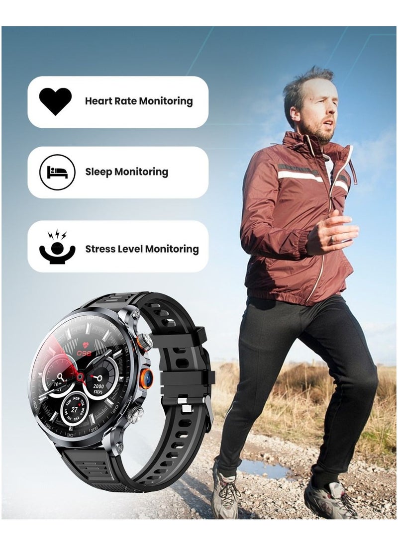 Moxedo Nitro+ 4G Smartwatch with Built-in SIM Card Slot 1.85” IPS Spherical Display Multi-Core Processor, Independent Calling, 100+ Watch Faces, GPS Navigation with Side Camera- Black - pzsku/ZCF6A1967FBD5A2610B96Z/45/_/1738848394/78153224-c958-48a7-bcdd-6e99b4390f89