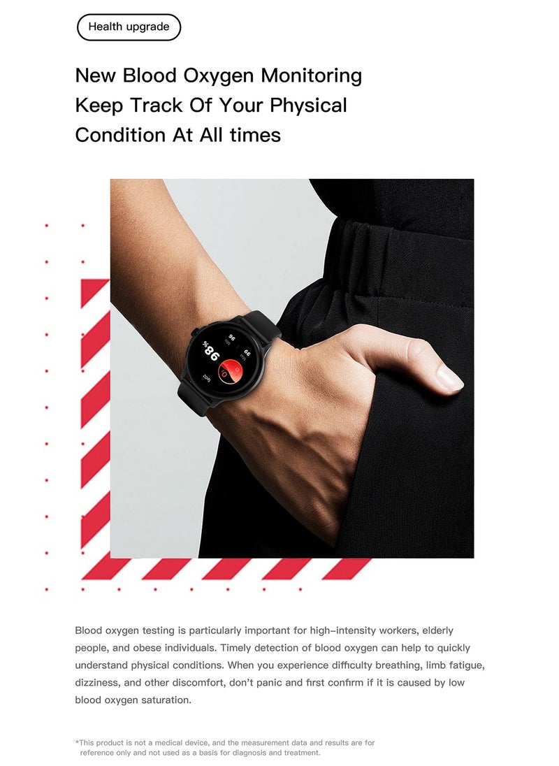 LetsTeck Smart Watch with Bluetooth Calling, Heart Rate, Blood Pressure, Blood Oxygen Monitoring, Sleep Tracker, Sports Modes, 1.43" AMOLED Display, IP68 Waterproof, 250 mAh  - Image 4