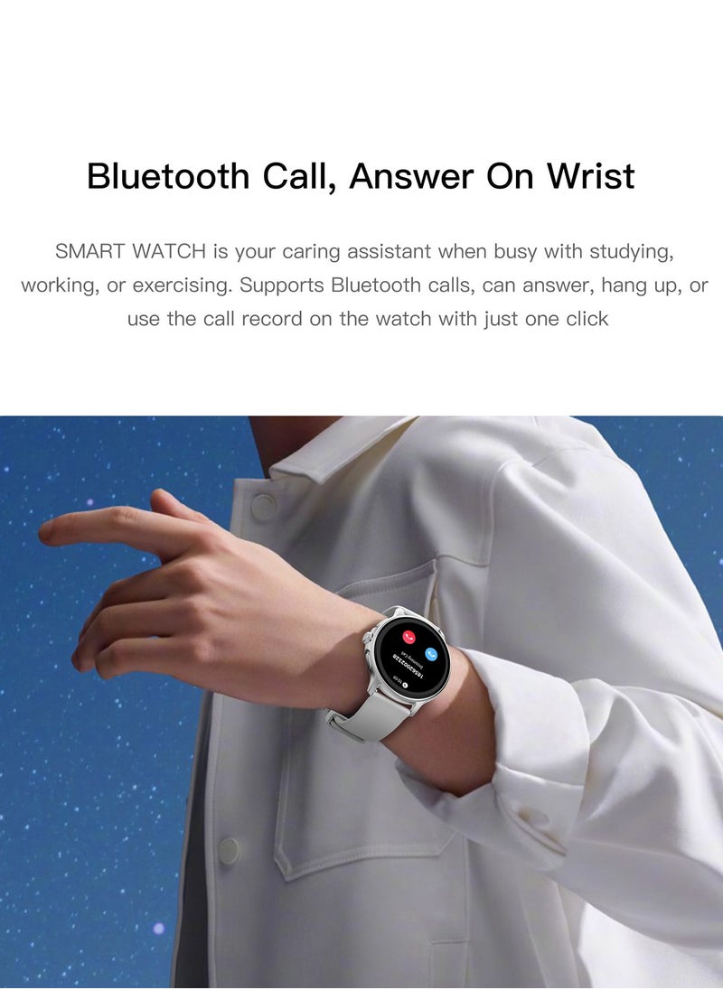 LetsTeck Smart Watch with Bluetooth Calling, Heart Rate, Blood Pressure, Blood Oxygen Monitoring, Sleep Tracker, Sports Modes, 1.43" AMOLED Display, IP68 Waterproof, 250 mAh  - Image 2