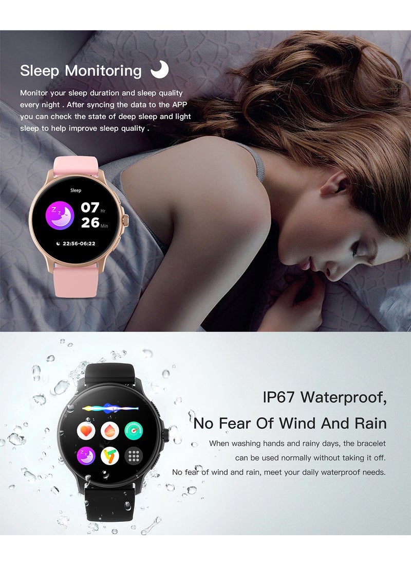 LetsTeck Smart Watch with Bluetooth Calling, Heart Rate, Blood Pressure, Blood Oxygen Monitoring, Sleep Tracker, Sports Modes, 1.43" AMOLED Display, IP68 Waterproof, 250 mAh  - Image 3