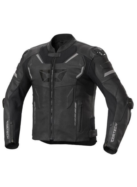 REVO SPORT LEATHER JACKET BLACK XXL