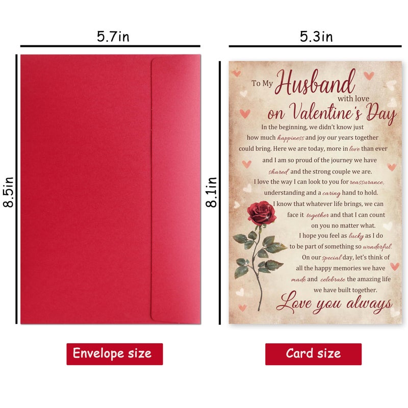 Bewoow Poem Valentineâ€™s Day Card Gifts for Husband Him, Romantic Wife to Husband Greeting with Heartfelt Love Message - Image 2