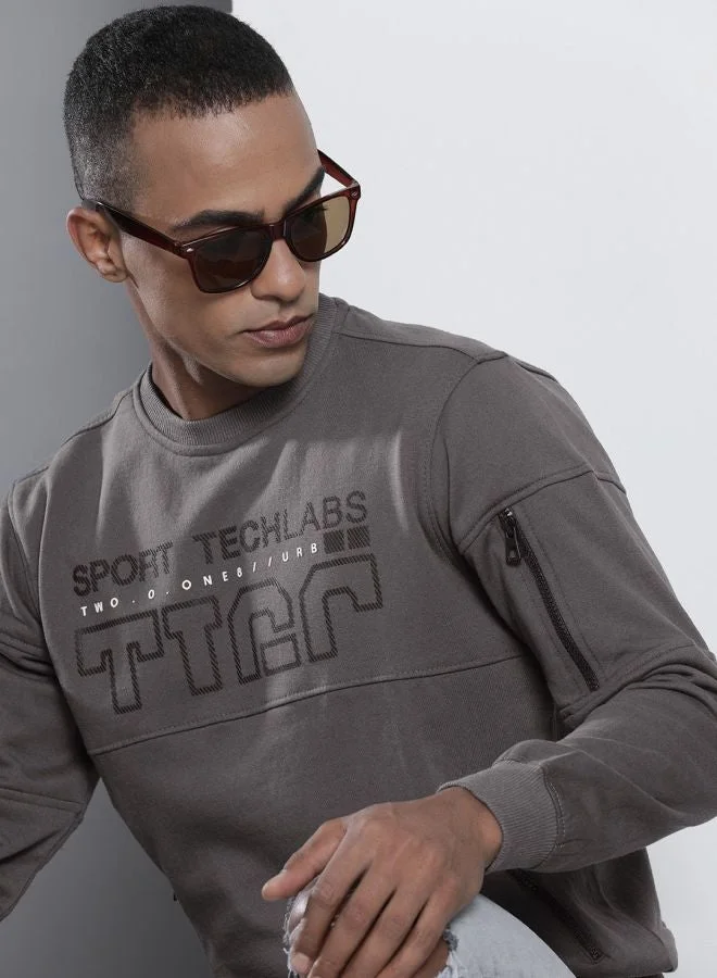 The Indian Garage Co  The Indian Garage Co Men Regular Fit Printed Crew Neck Full Sleeves Sweatshirt  | Best Price UAE