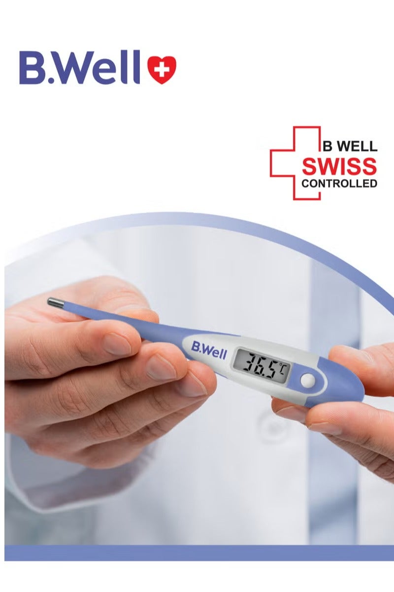 B.Well سويسري مقياس حرارة رقمي قياسي الموالية-٠٤ من ب.حسنا بطرف مرن مقاوم للماء، درجة مئوية وفهرنهايت - Image 1