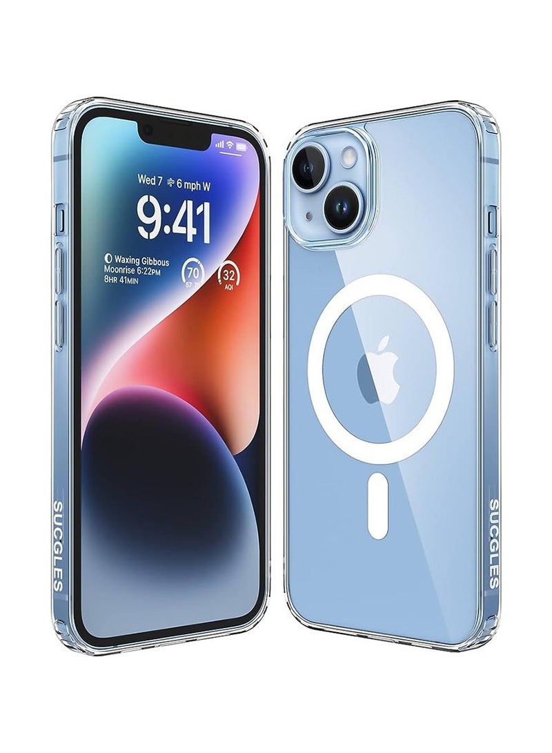 ليكا جراب شفاف بالكامل متوافق مع MagSafe لجهاز iPhone 14، حماية فائقة النحافة من السقوط، مقاوم للخدوش والاصفرار، غطاء سيليكون واقي لشاحن MagSafe - Image 1