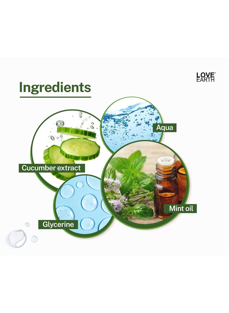 حب الارض تونر رذاذ الوجه بالخيار والنعناع مع الخيار والنعناع للدفاع عن حب الشباب والبشرة الحساسة 100 مل - Image 5