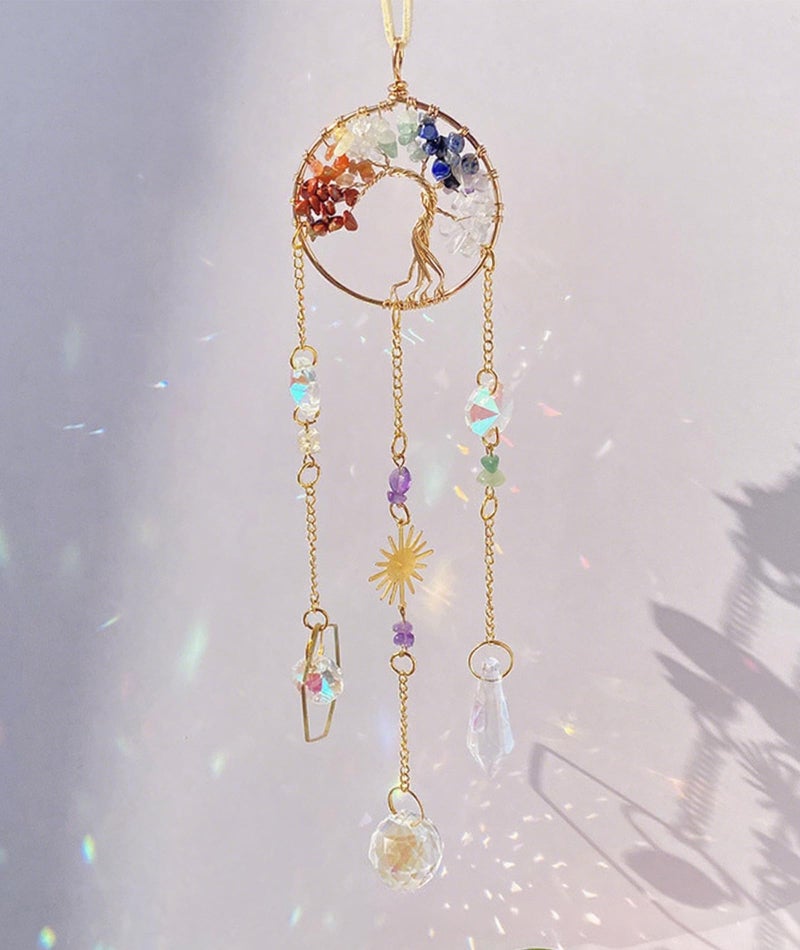 KalamkariX Suncatcher, Suncatcher Hanging, Crystal Suncatcher Hanging Decor, Beautiful Sun Catcher with Crystal Balls for Windows, Home, Garden, Creates Rainbow Light Patterns, Elegant Hanging Ornament - Image 3