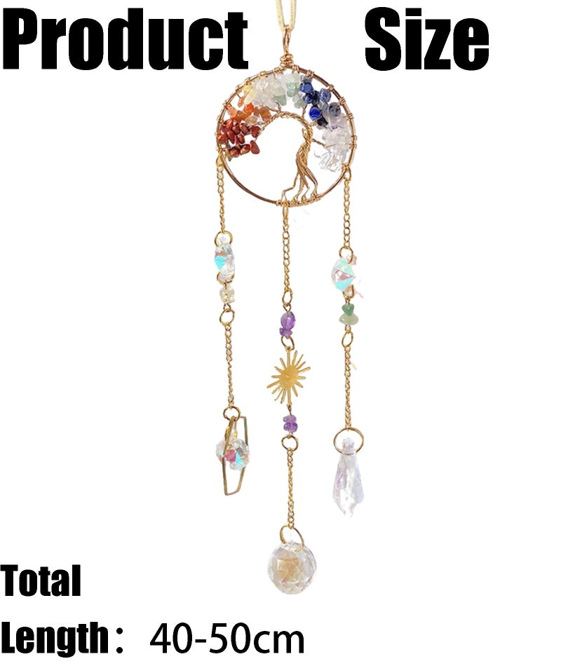 KalamkariX Suncatcher, Suncatcher Hanging, Crystal Suncatcher Hanging Decor, Beautiful Sun Catcher with Crystal Balls for Windows, Home, Garden, Creates Rainbow Light Patterns, Elegant Hanging Ornament - Image 2