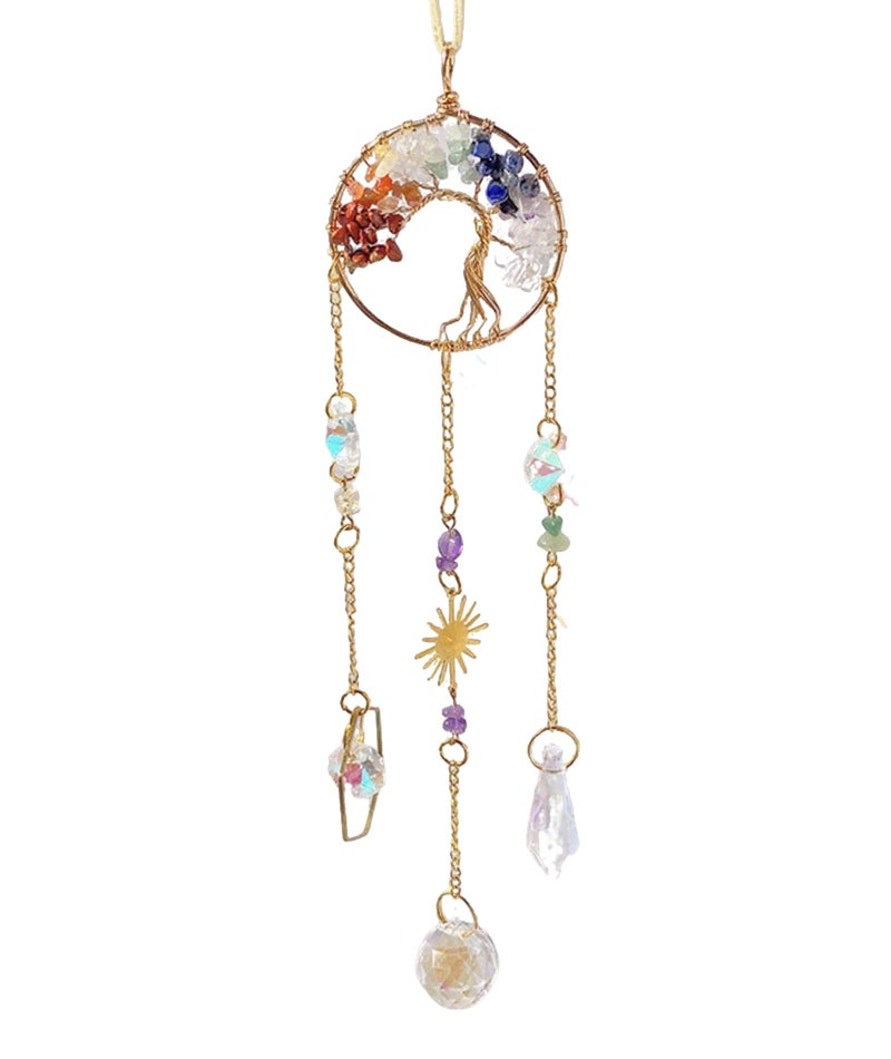 KalamkariX Suncatcher, Suncatcher Hanging, Crystal Suncatcher Hanging Decor, Beautiful Sun Catcher with Crystal Balls for Windows, Home, Garden, Creates Rainbow Light Patterns, Elegant Hanging Ornament - Image 1