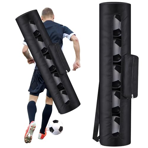 SilTriangle Mesh Soccer Ball Bag Holds up to 5 Balls Football Bag for Coaches 40 x 9 Inches Equipment Bags with 1 Front Pockets and Adjustable Shoulder Strap for Coach Sport Accessories Gym Volleyball - Image 1