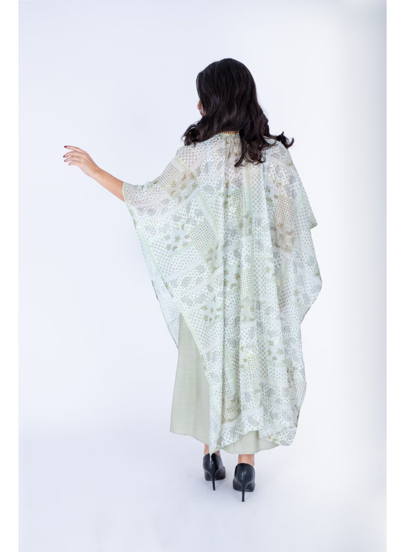 اكسا جلابية قصيرة بتصميم شال عصري - Image 4