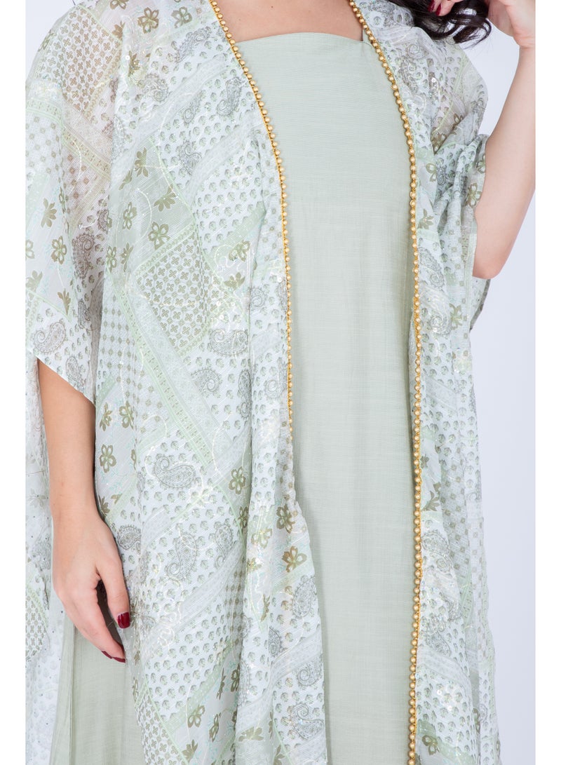 اكسا جلابية قصيرة بتصميم شال عصري - Image 2