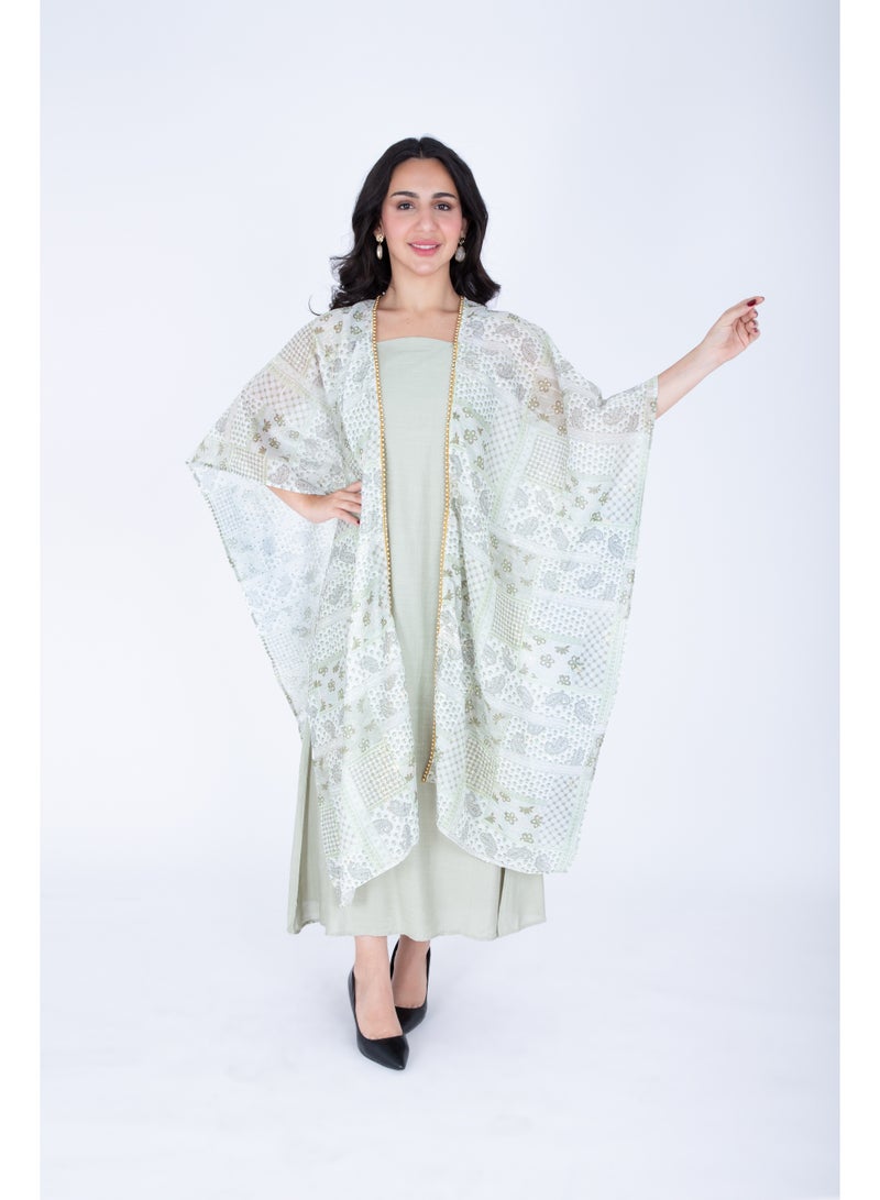 اكسا جلابية قصيرة بتصميم شال عصري - Image 1