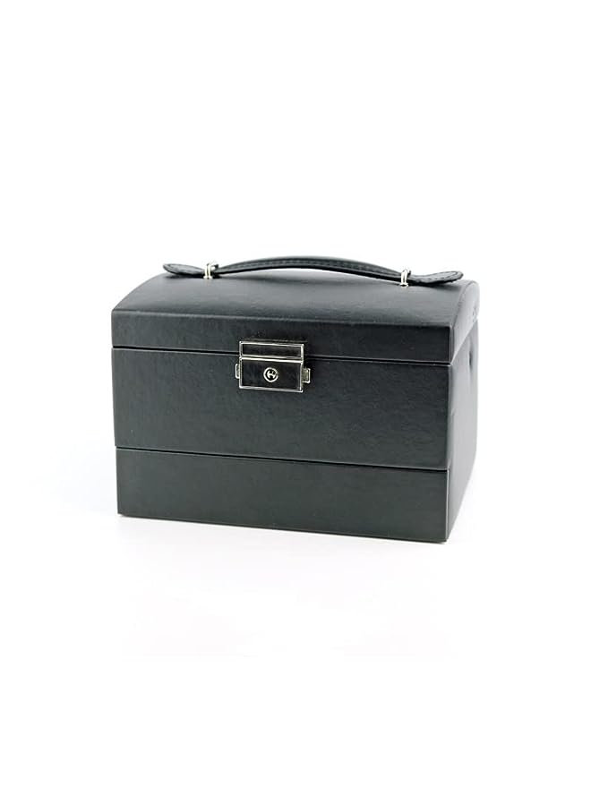 IAF Organizer Large 3 Layers Multi-Functional Jewelry Storage Box with Drawer Mirror,Jewelry Storage Organizer Jewelry Case for Earring, Ring, Necklace, Bracelets (Black) - Image 3