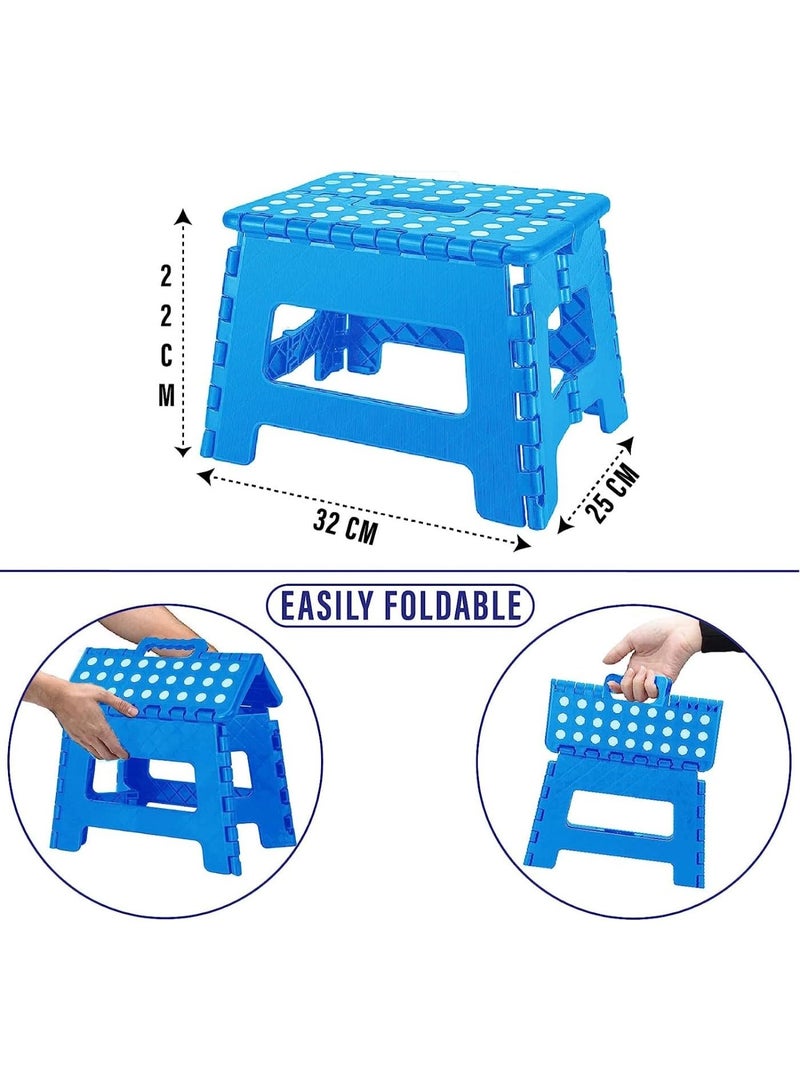 DURKU Folding Step Stool for Kids Adults, Portable Collapsible Foot Stools 9 Inch Height, Foldable Plastic Stool for Kitchen, Bathroom, Garden, Indoor, Stool Lightweight Outdoor (Blue) - Image 3