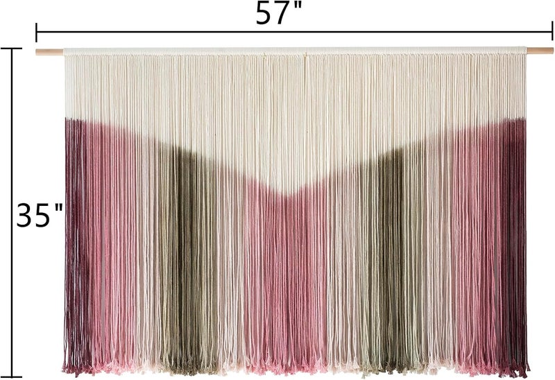 IOWER General purpose design Large Macrame Wall Hanging Boho Wall Decor Large Scale Tie-Dye Yarn Living Home Room Boho Wall Decor for Bedroom Home Wall Art 57" W x 35" L Light & heavy use compatible - Image 5