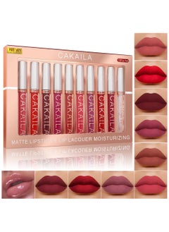 CAKAILA 10 PCS Matte Liquid Lipstick Set with Smooth Lip Lacquer Moisturizing Long Lasting Waterproof High Pigment Velvet Lip Makeup for Women  - Image 1