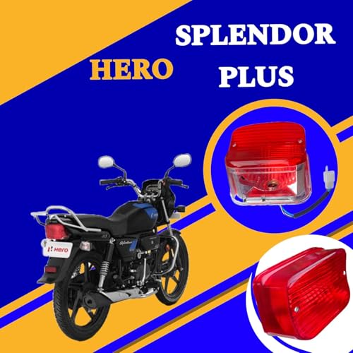 VTRUST Tail Light Assembly Compatible for Hero Splendor Plus | Rear Brake Tail Lamp with Red Lens | OEM Fit Stop Light | Durable Weather Resistant Bike Back Light Assembly - Image 4