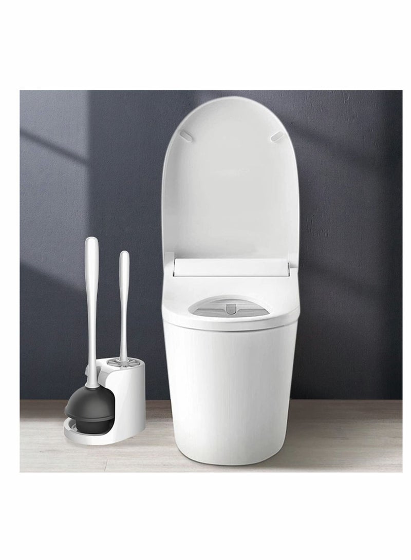 Toilet Plunger and Bowl Brush Combo for Bathroom Cleaning, with Brush, 2 in1 Holder - Image 3