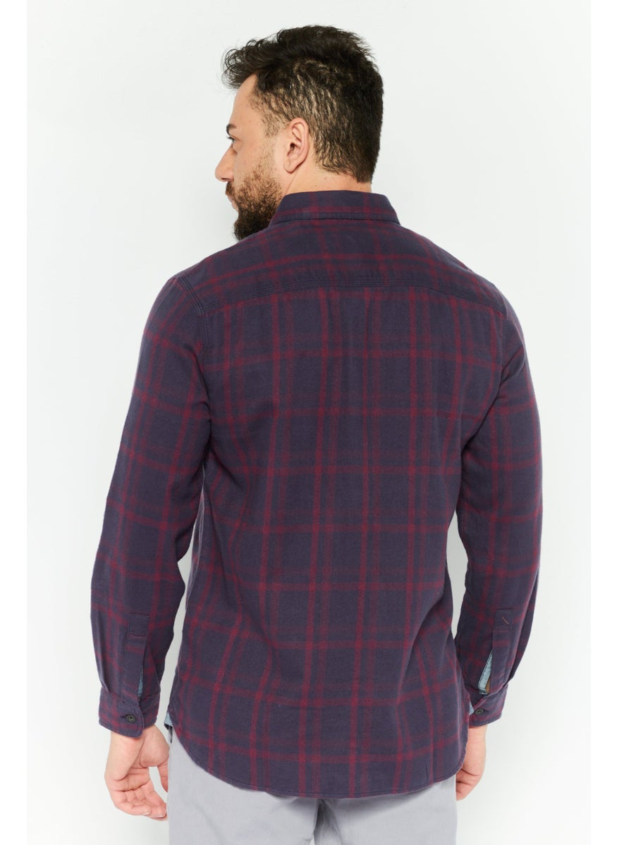 Men Regular Fit Long Sleeves Plaid Casual Shirt, Navy Combo - pzsku/ZCF6A8B956AB855DFB445Z/45/_/1737642006/c8fbbc2a-89ac-4194-903b-740ef95fb816