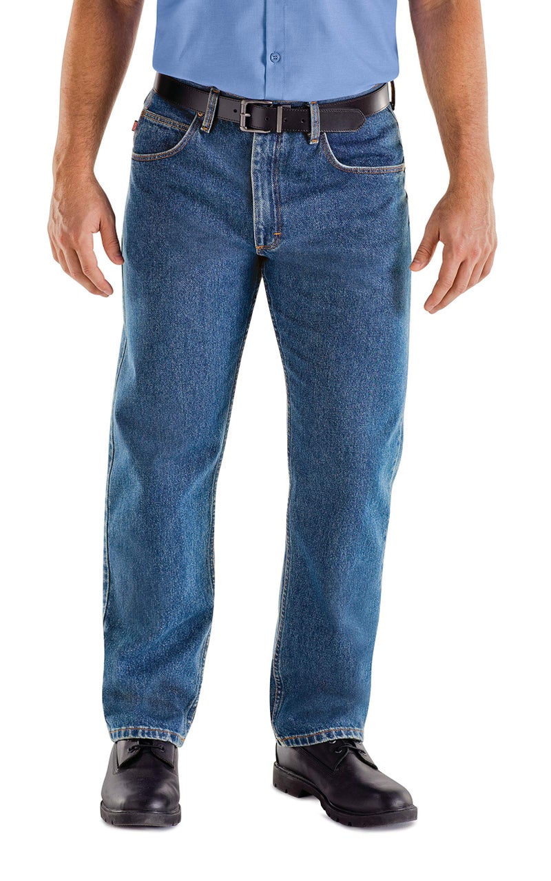 Red Kap mens Relaxed Fit jeans, Stonewash, 34W x 30L US - Image 2