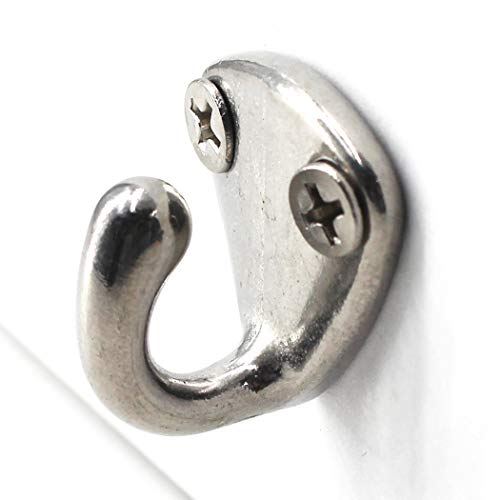 Flomore Fending Hook Marine Grade 316 Stainless Steel Pad Eye Fender Hook Boat Ship Hardware Come with Screws (Pack of 6) - Image 2