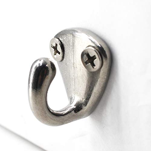 Flomore Fending Hook Marine Grade 316 Stainless Steel Pad Eye Fender Hook Boat Ship Hardware Come with Screws (Pack of 6) - Image 3