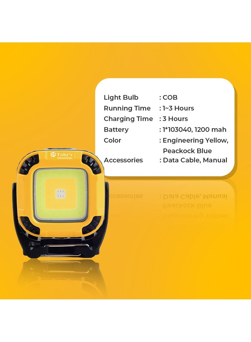 Toby's Toby’s CPL-T32 Rechargeable LED Light with Magnetic Base Adjustable Brightness SOS Mode-Ideal for Camping Emergency Garage and Outdoor Use - Image 2