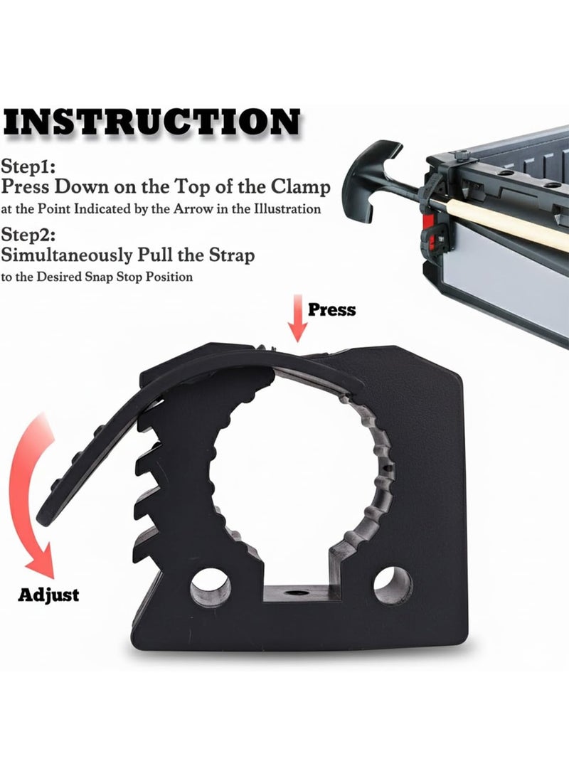 Shovel Holder Clamp Mount Kit,Truck Bed Molle Panel Mount, Shovel Mount for Roof Rack,Quick Release Mount Clamps Off Road UTV Utility Trailer Accessories Fits 1-1/7" to 1-3/7" Diameter Tools (4 Pack) - Image 3