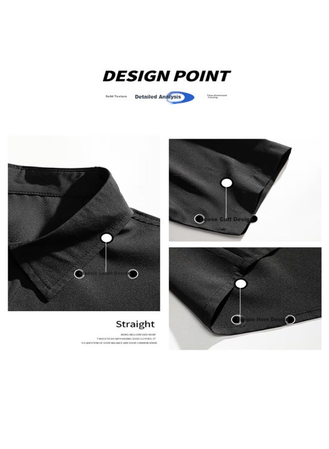 Clor Short-sleeve Shirt For Men, Summer Cardigan Jacket, Trendy Printed Loose-fit Lightweight Breathable Top, Cs02 White 2XL - Image 4