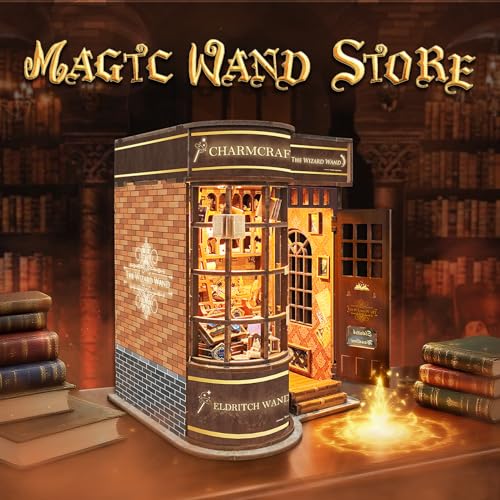 UFLJPKS Book Nook Kit for Adults and Teens DIY Miniature House Kit with Led Light 3D Wooden Puzzles for Adults Wood Gifts for Family and Friends Magic Shop - Image 5