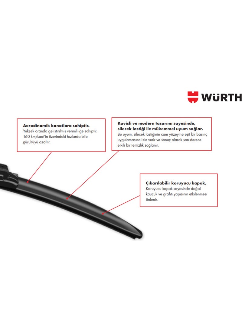 Würth - Banana Wiper Set Compatible with Mazda 3 Sedan 2014-2016 - Image 1