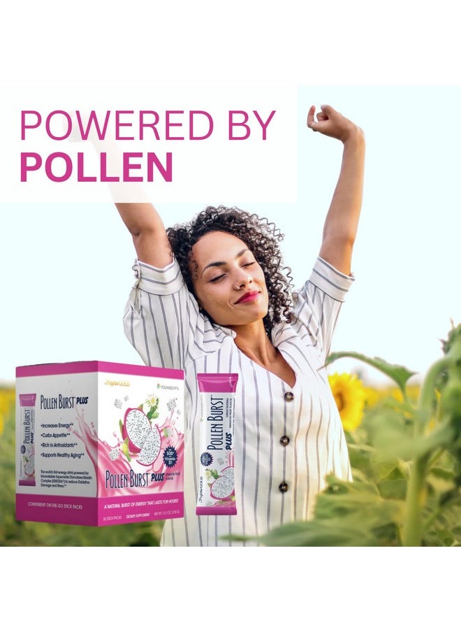 youngevity Youngevity ProJoba Pollen Burst™ Dragon Fruit - Clean Natural Energy Supplement w/Green Tea, Pollen Extract, GliSODin® - Increase Focus, Brain Boost, Endurance, Mental Clarity (30 Sticks)  - Image 3