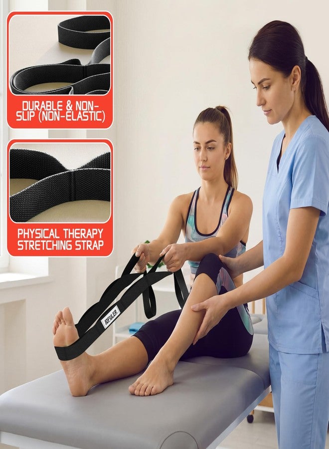 Jofuler Stretching Strap for Physical Therapy and Home Rehab, 10 Loops Non-Elastic Yoga Strap for Hamstring, Calf and Back Stretching, Mobility, Exercise, Pilates, Flexibility - Image 2
