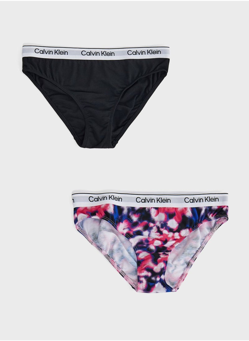 Calvin Klein Jeans Kids 2 Pack Assorted Bikini  - Image 1